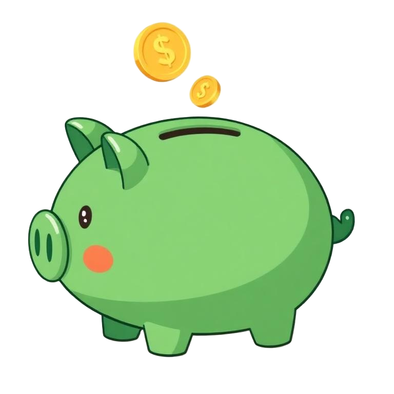 Cofrinho verde representando economia na conta de luz